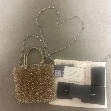 ANTERPRIMA 골드 비즈 숄더백