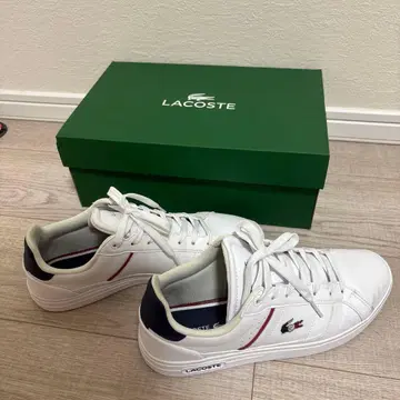 LACOSTE 화이트 가죽 스니커즈