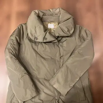 theory luxe 카키색 다운 코트 여성용 LL 상당
