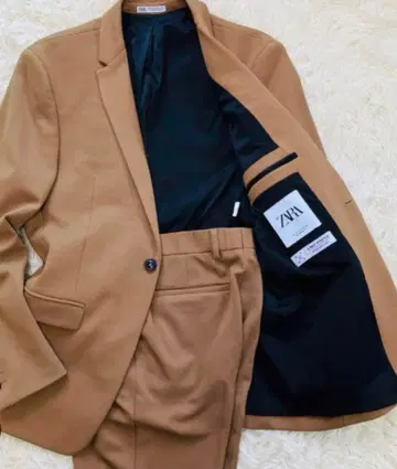 컨디션 최상 자라 4way 스트레치 수트 셋업 베이지