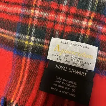 100% 캐시미어 머플러 로얄 스튜어트 미사용 새상품