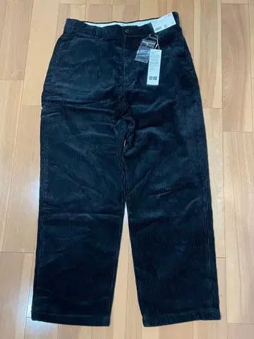 Uniqlo U 코듀로이 와이드 팬츠 블랙 82cm