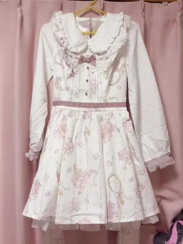 LIZLISA 주얼리 패턴 원피스 화이트