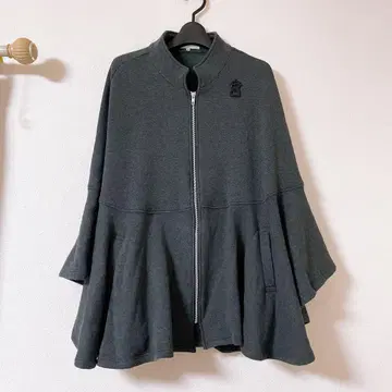 새상품급 PICONE 그레이 속기모 케이프 코트 가디건 지퍼