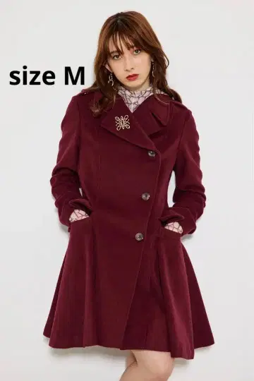 rienda 미니 신데렐라 라인 코트 M 사이즈 버건디