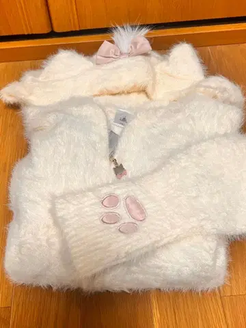 마리 샤기 니트 후드티