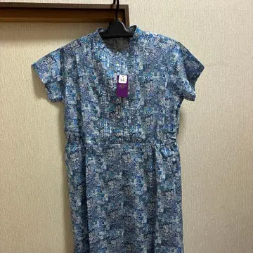 신년 세일 리버티 타나론 반팔 원피스 LL 아카이브 패치워크 블루 계열