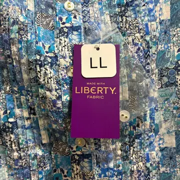 주말 세일 리버티 타나론 반팔 원피스 LL 아카이브 패치워크 블루 계열