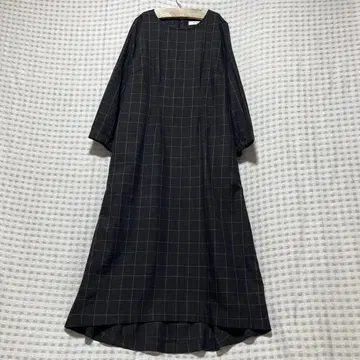 Golden Bear 윈도우페인 체크 롱 원피스