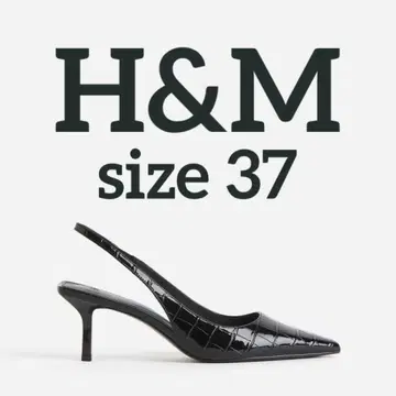 미사용 새상품 에이치앤엠 H&M 스틸레토 슬링백 샌들 37