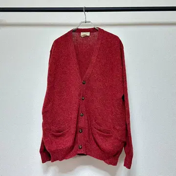 80s L.L.Bean 니트 가디건 버건디
