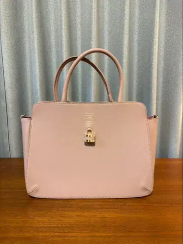 핑크 핸드백 골드 락 포함