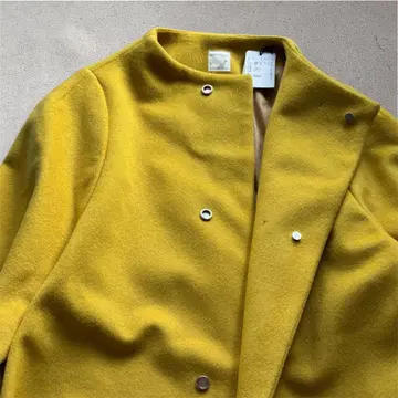 니트카(nitca) 울 캐시미어 혼방 코쿤 코트 머스타드 프리 사이즈