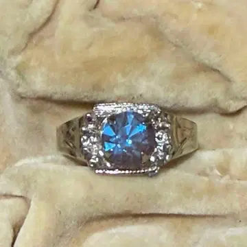 빈티지 사피레트 사피린 퍼플 라운드 반지 프리 사이즈