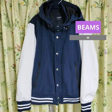 BEAMS HEART 집업 후디 블루종 네이비 M
