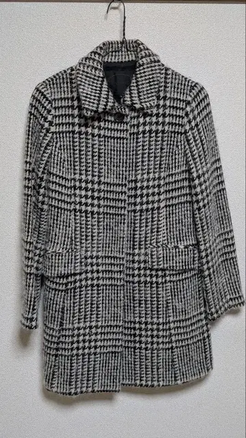 Untitled 하운드투스 체크 패턴 코트