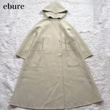 ebure 에브르 울 럭스 멜톤 후디드 코트 그린 계열 36