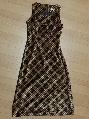 빈티지 로트르 아몽 체크 무늬 원피스 사이즈 M 롱
