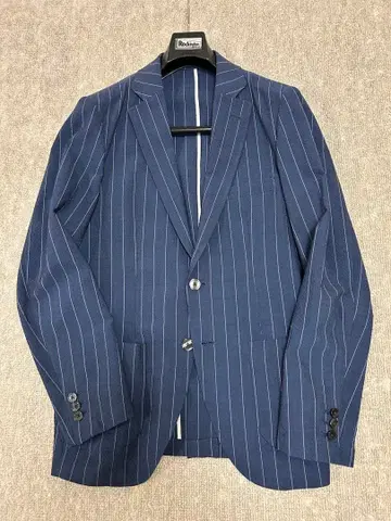 nano universe 블루 네이비 스트라이프 테일러드 자켓