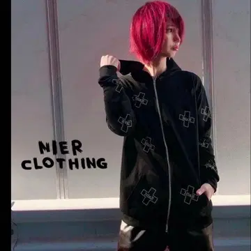 NieR 가을/봄용 ZIP OUTER STONE LOGO 맨투맨