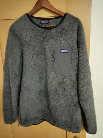 그레이 플리스 크루넥 상의