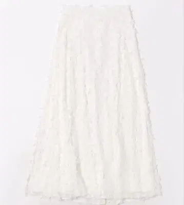 SNIDEL 디자인 튤 스커트 롱 화이트