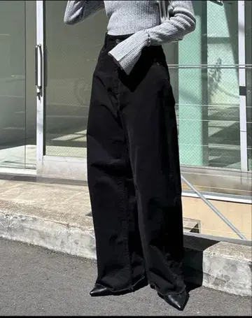 Q.anos 큐어노스 블루쥬 코튼 팬츠 블랙