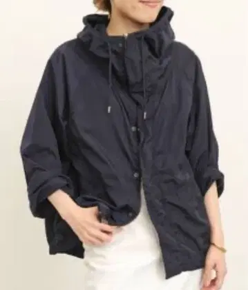 네이비 후드 부착 오버 사이즈 자켓 라빠르망 레미 별주