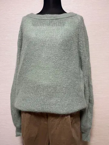 미사용 apart by lowrys 모헤어 니트 시스루 그린 계열