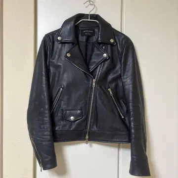 UNITED TOKYO 블랙 가죽 라이더 자켓