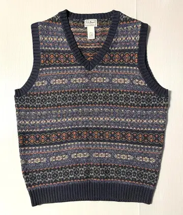 L.L.Bean 레어품! 페어아일 V넥 코튼 니트 베스트