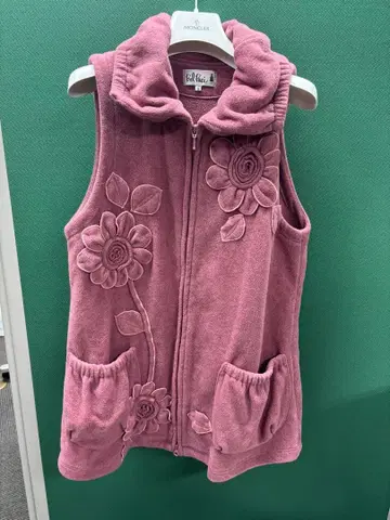 Bel Paci 핑크 꽃 자수 베스트 사이즈 3