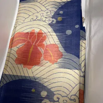 앤티크 기모노 파문 무늬 창포 도트 린넨