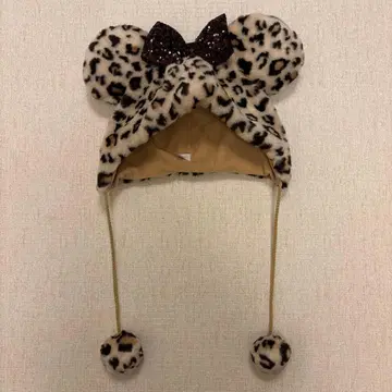 도쿄 디즈니 리조트 레오파드 무늬 미키 귀 모자 팬캡 프리 미니
