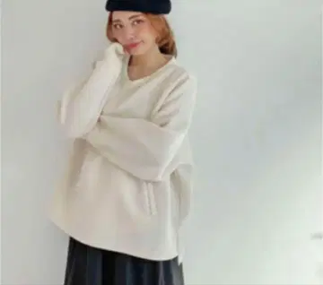 Myu 미우 포켓 펄 트레이닝복 맨투맨 상의 아이보리 새상품급