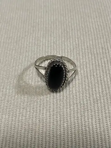 스털링 실버 오닉스 반지 19호