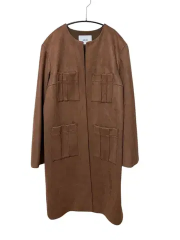 RIM.ARK 브라운 노카라 롱 코트