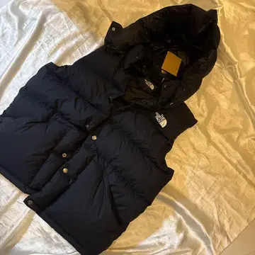[ 새상품 ] THE NORTH FACE 후드 부착 다운 베스트 L 블랙