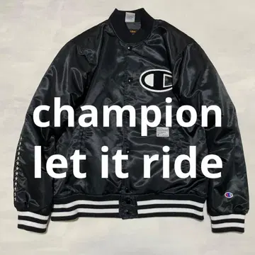 00s Champion let it Ride 콜라보 바시티 자켓 블랙 L