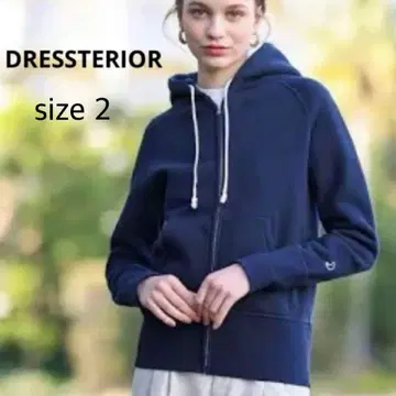 [ size2 ] 드레스 15주년 한정판 네이비 쭈리 집업 후드티