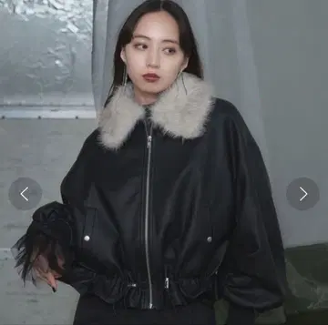 HARE 2WAY 칼라 인조 모피 블루종