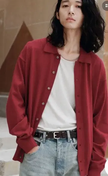 WYM LIDNM 베이직 니트 셔츠 가디건