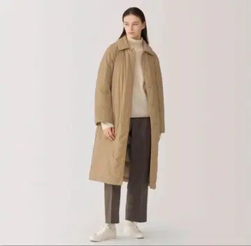 무지 라보 여성 다운 코트 M 카멜 무지 라보