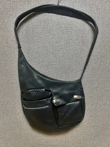 RENATO ANGI 블랙 가죽 숄더백