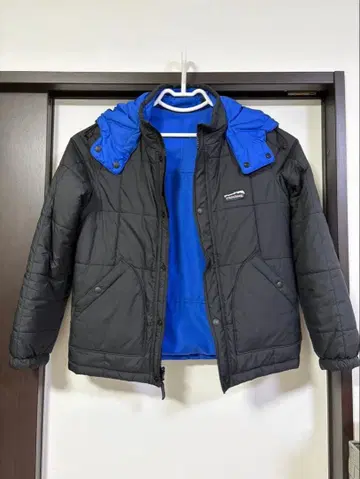 [ RNA ] 리버서블 다운 자켓 블랙/파랑 후드 부착