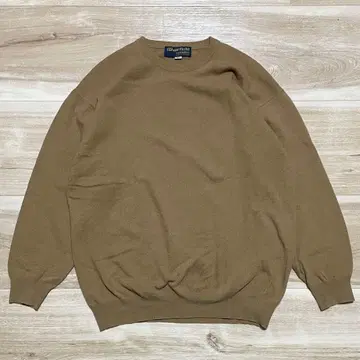 [L] 스코틀랜드제 캐시미어 크루넥 스웨터 카멜