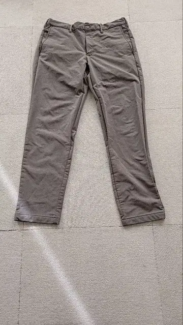 무인양품 신사 방풍 속기모 스트레치 테이퍼드 팬츠 그레이