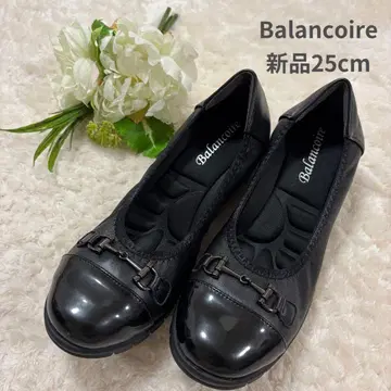 미사용 새상품 블랑코와르 천연 가죽 비트 장식 발레 슈즈 25cm