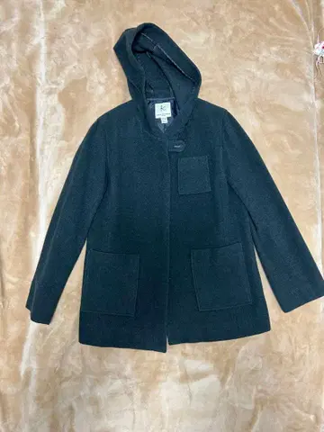 후드 부착 울 블렌드 코트