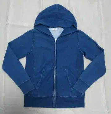 데님풍 풀 집업 후드티 리버스 위브 맨투맨 M 블루